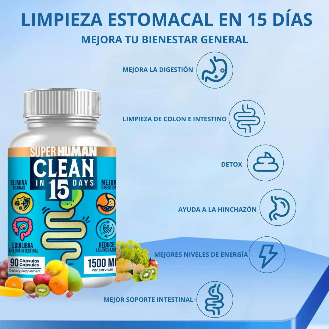 Clean15™ Limpieza Completa Estomacal en 15 días - SuperHuman™ PG