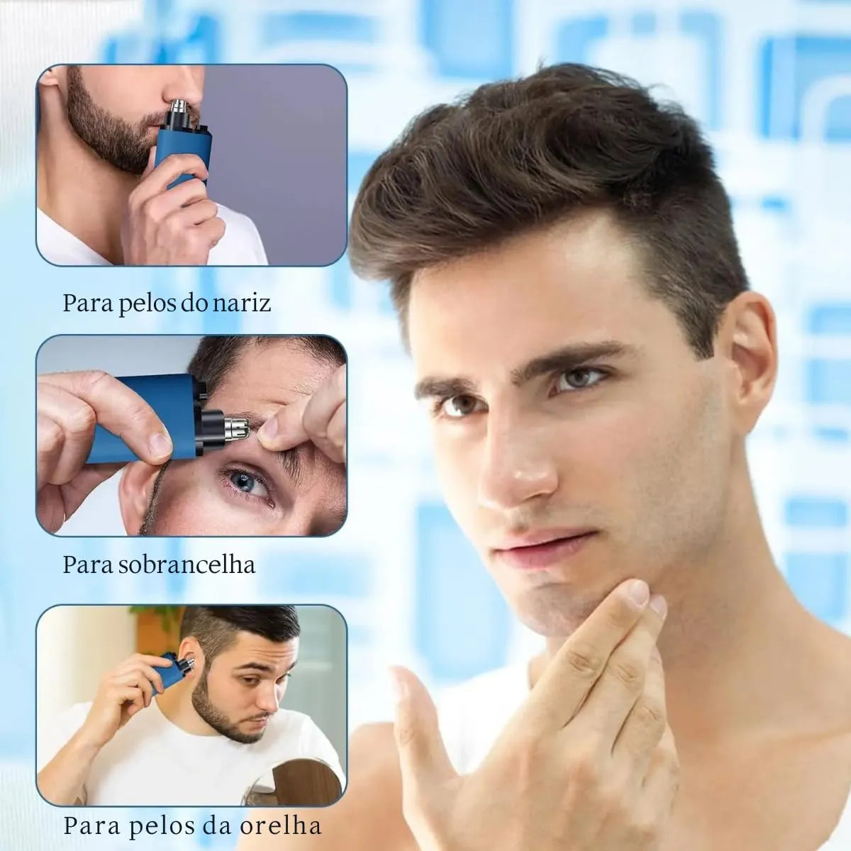 ✨ LookLimpio® - 3 en 1 Cortapelos de Nariz, Orejas y Cejas Recargable y Portátil💈