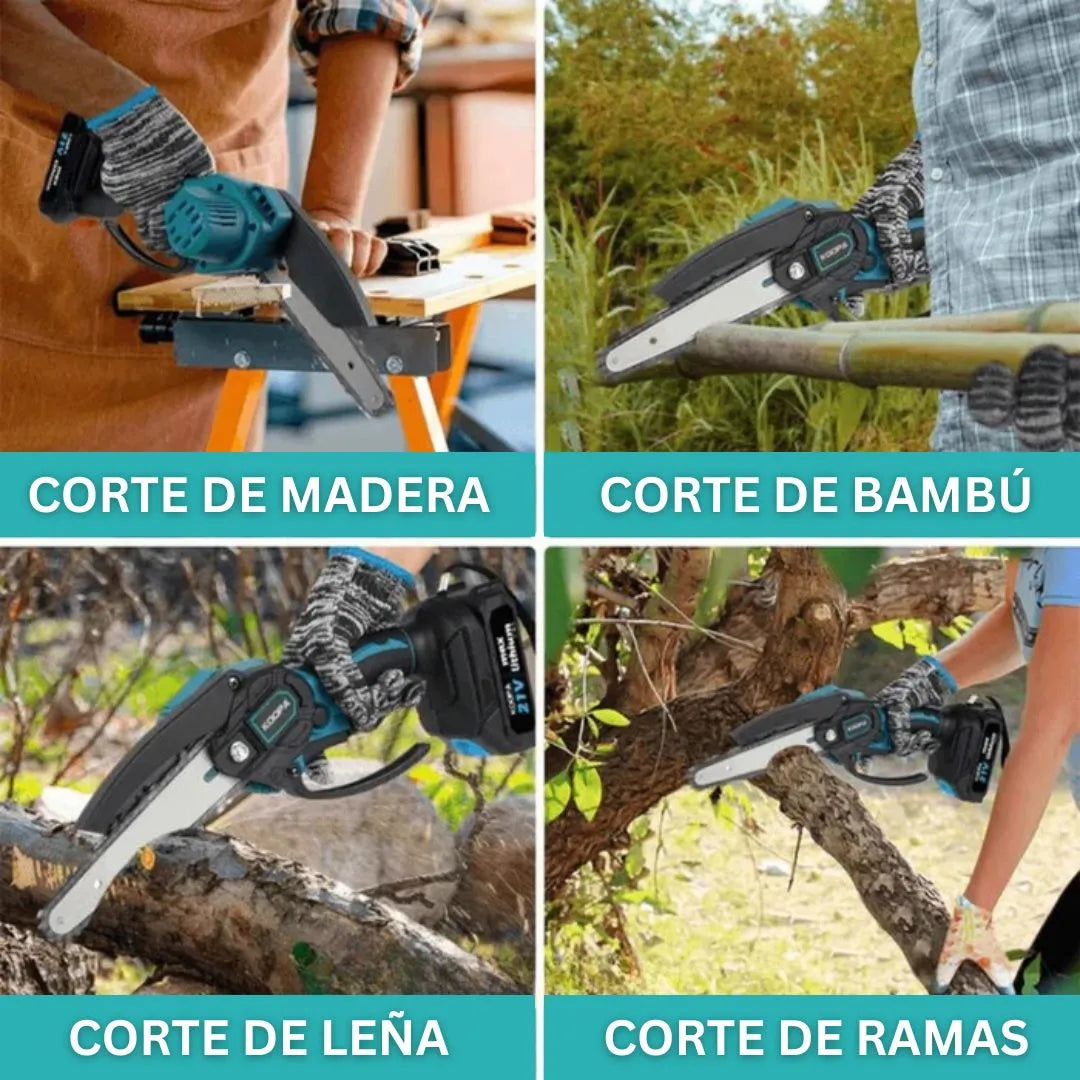 CortaMax™ | Mini Motosierra Eléctrica Portátil 48V | + 1 Batería + Maleta GRATIS