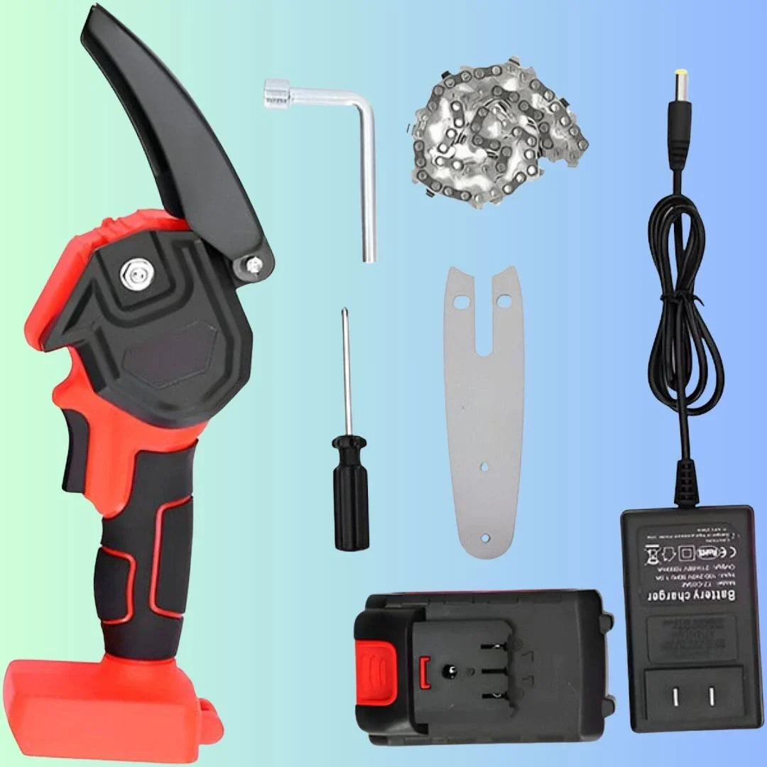 CortaMax™ | Mini Motosierra Eléctrica Portátil 48V | + 1 Batería + Maleta GRATIS