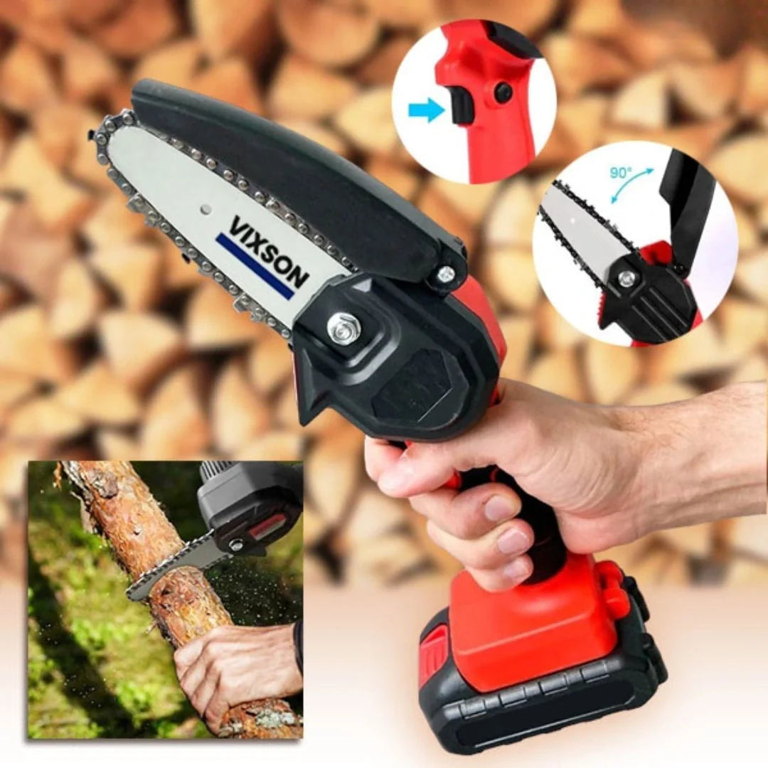 CortaMax™ | Mini Motosierra Eléctrica Portátil 48V | + 1 Batería + Maleta GRATIS